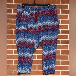 Cacique Capri Jogger Pajama Pants 26/28 100% Cotton Pockets PJs Lounge